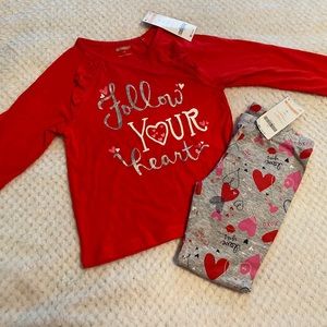 Girls Valentine’s Day outfit- top 4t, pants 3t